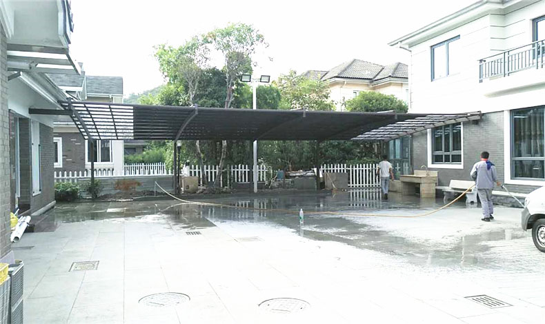 紹興越都明府物業鋁合金（jīn）車棚完（wán）工