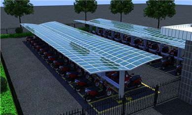 91视频福利電瓶車（chē）充電棚解決方案，打造小區單位新地標