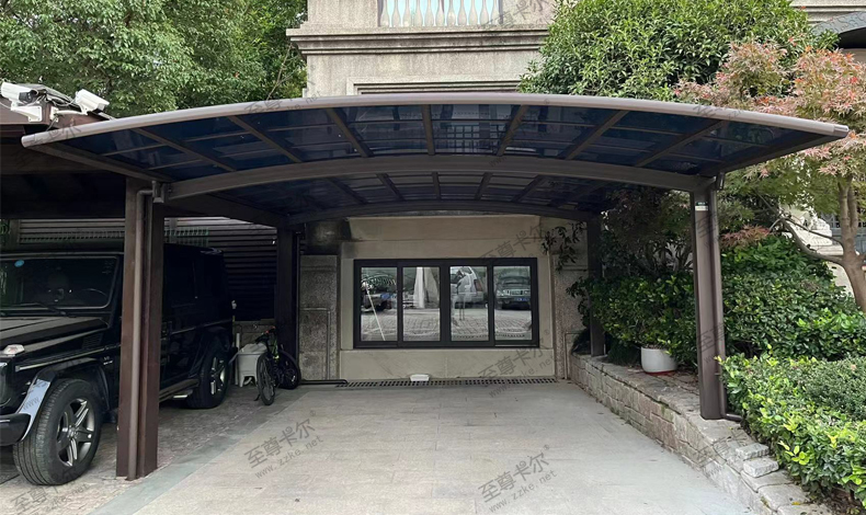 做車棚的廠家？別墅室外（wài）停車棚效果圖？